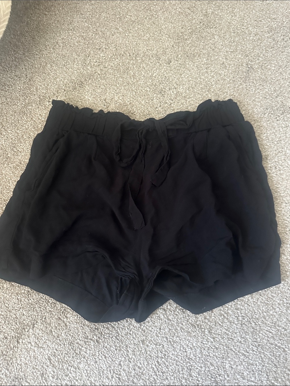 High-Waist Black Women's Drawstring Shorts